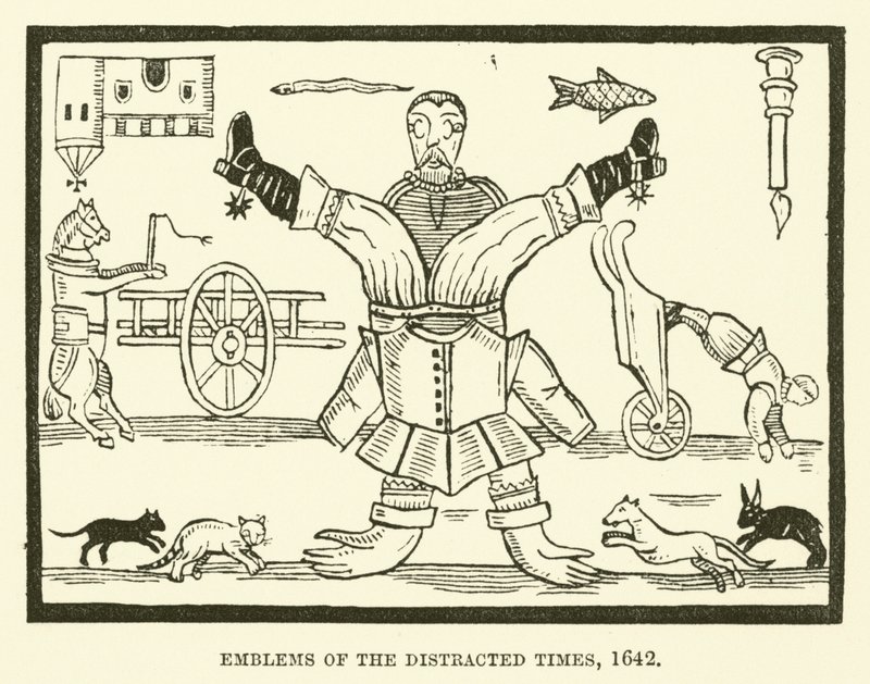 Emblem av den distraherade tiden, 1642 av English School