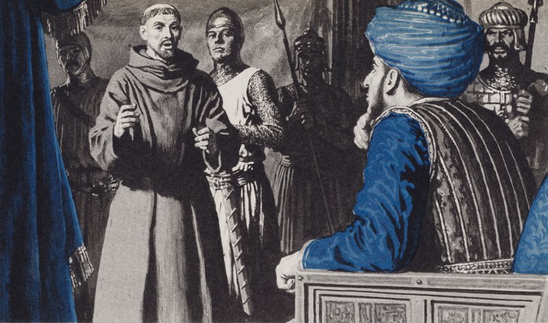 Franciskus försökte omvända den turkiske sultanen vars trupper har ockuperat den heliga staden Jerusalem av English School