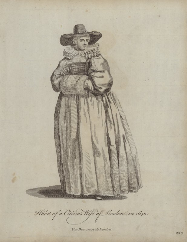 Habit of a Citizens Wife of London 1640 av English School