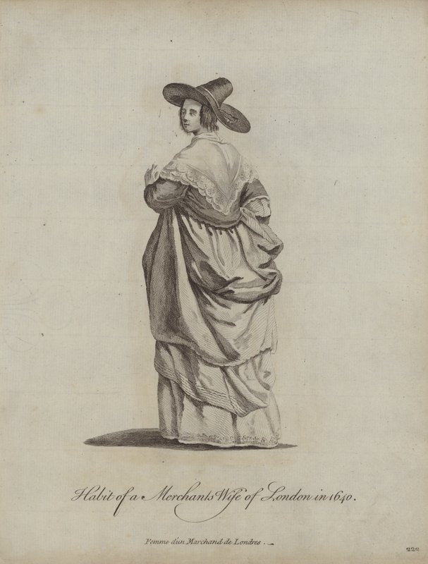 Habit of a Mechants Wife of London 1640 av English School