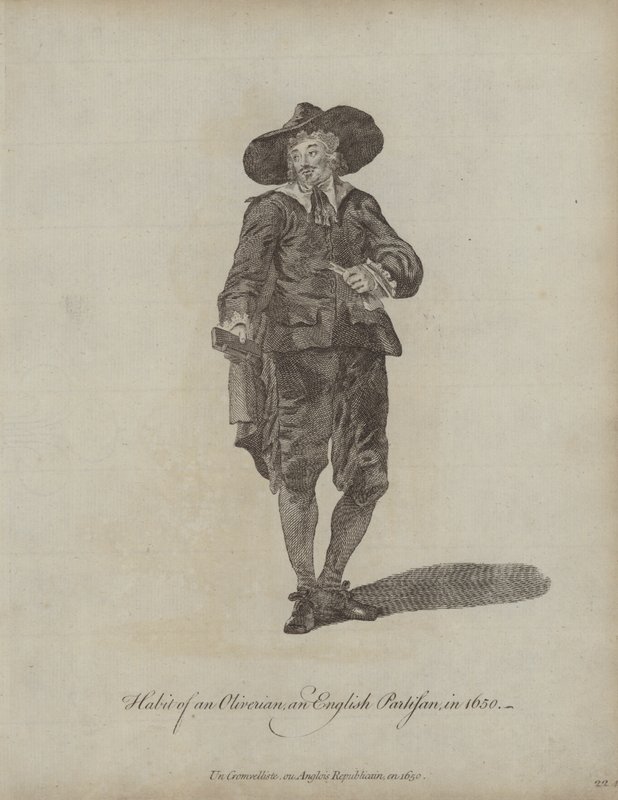 Vana av en Oliverian och engelsk partisan 1650 av English School