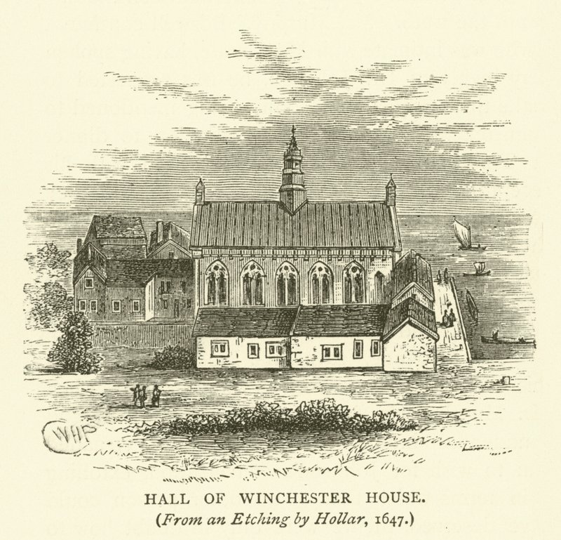 Hall of Winchester House, från en etsning av Hollar, 1647 av English School