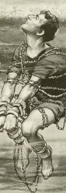 Harry Houdini, handfängsel och i kedjor, under vattnet av English School
