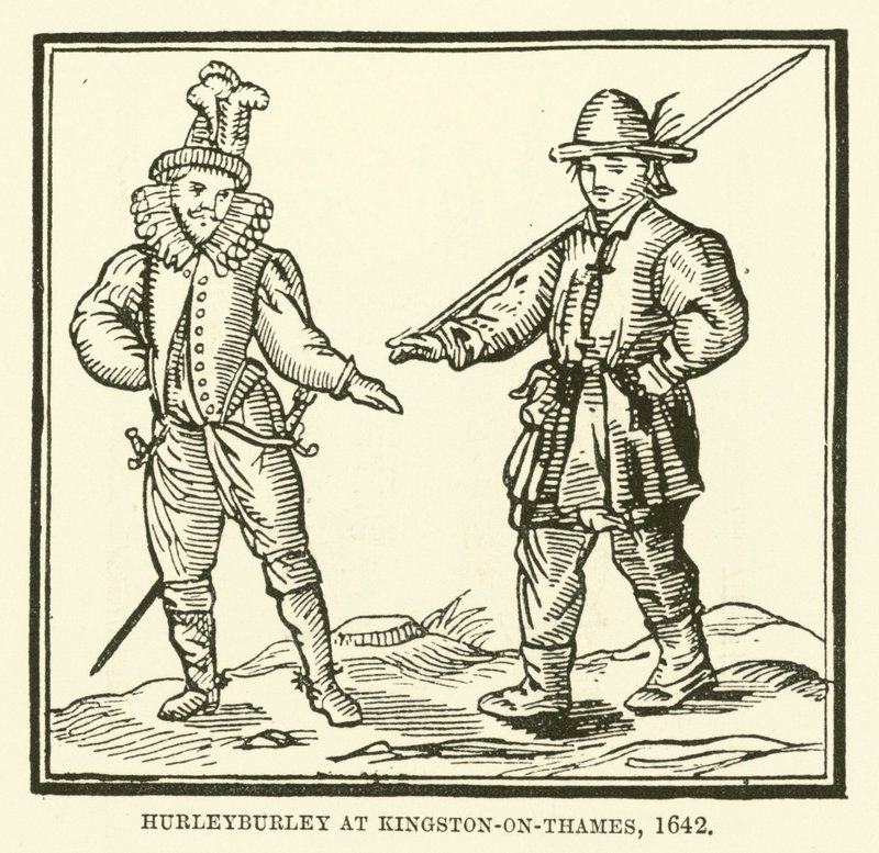 Hurleyburley i Kingston-on-Thames, 1642 av English School