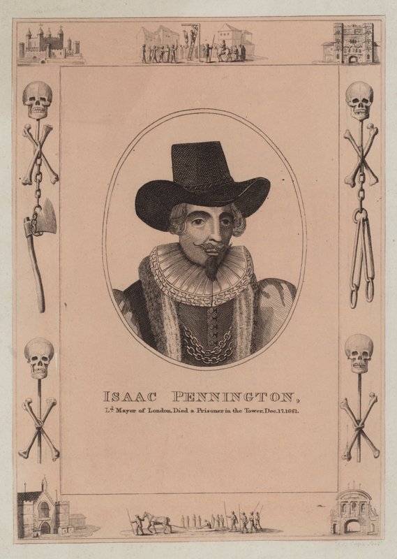 Isaac Pennington, överborgmästare i London, dog en fånge i tornet, 17 december 1661 av English School