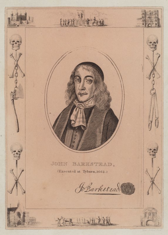John Barkstead, avrättad i Tyburn, 1662 av English School
