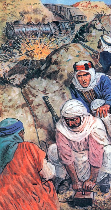 Lawrence of Arabia och hans anhängare saboterade tåg och sprängde kilometervis av järnvägslinjer av English School