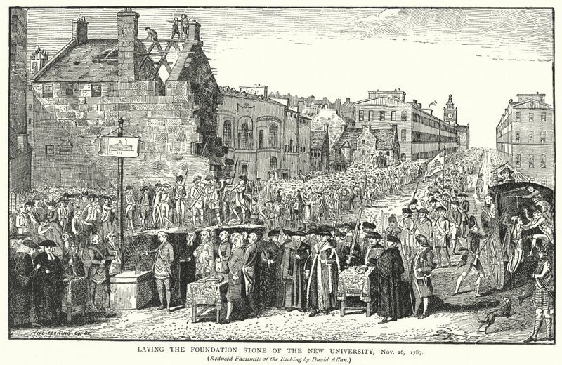Lägger grundstenen för det nya universitetet, 16 november 1789 av English School