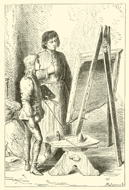 Leonardo Da Vinci, som pojke, i Vervechios studio av English School