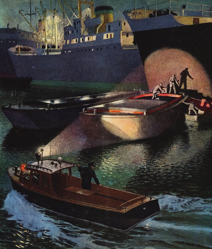 London River Police in action, 1960-talet av English School
