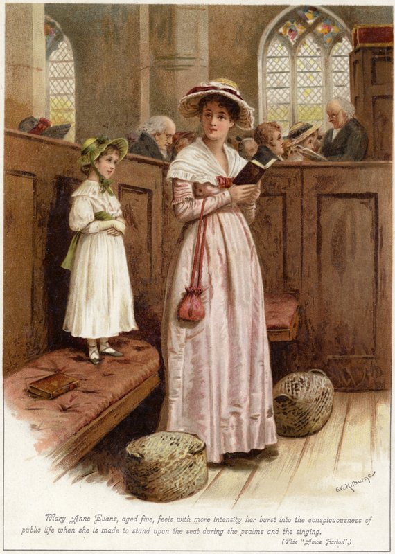 Mary Anne Evans (dvs. George Eliot), fem år gammal, känner med större intensitet att hon bröt ut i ? av English School