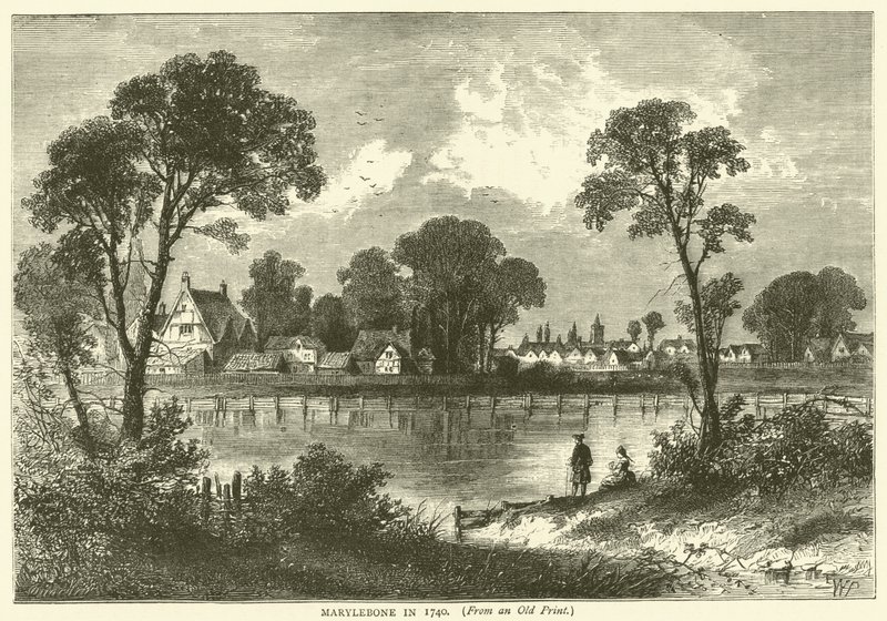 Marylebone 1740, från ett gammalt tryck av English School