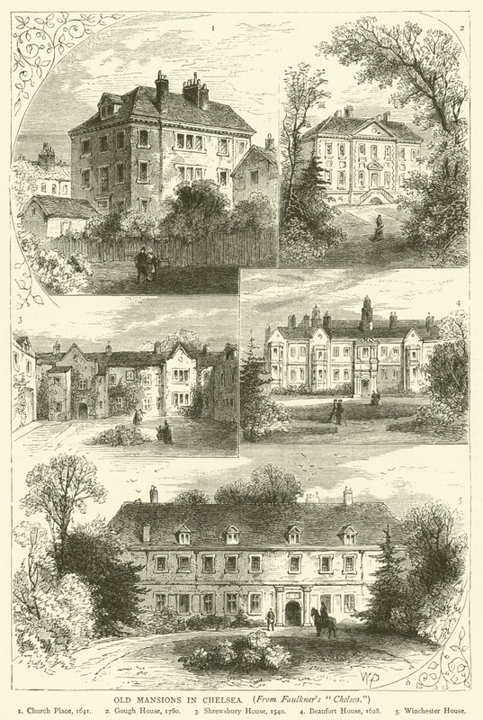 Old Mansions i Chelsea, från Faulkners Chelsea av English School