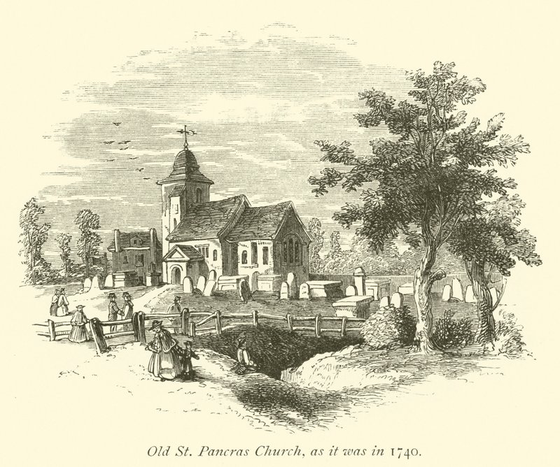 Old St Pancras Church, som den var 1740 av English School
