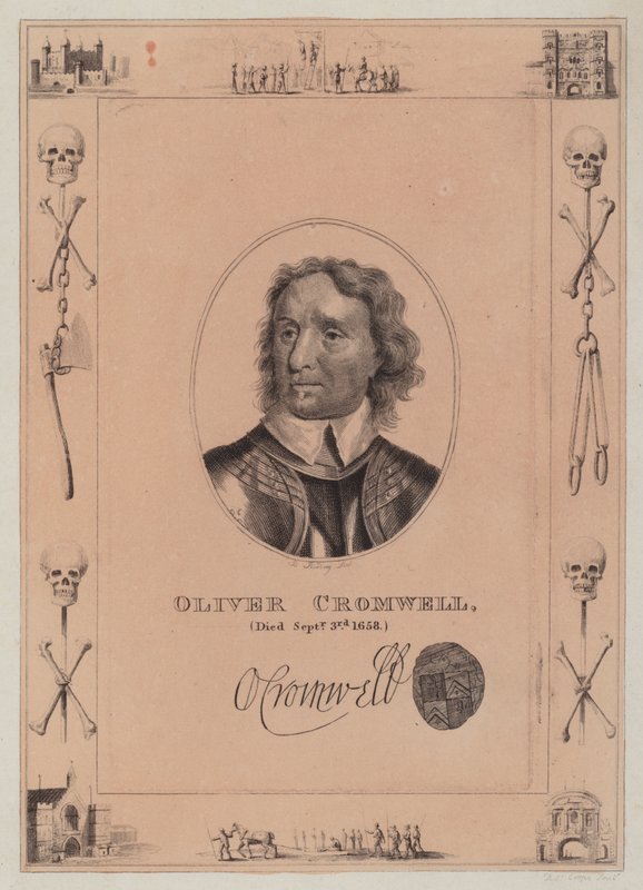 Oliver Cromwell, död 3 september 1658 av English School