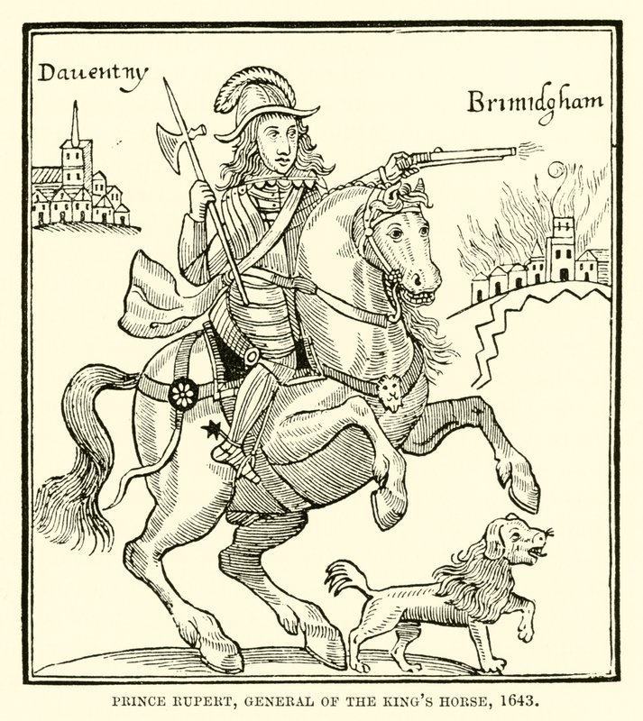 Prins Rupert, kungens generals häst, 1643 av English School
