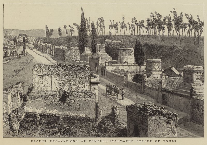 Nya utgrävningar i Pompeji, Italien, Gravgatan av English School
