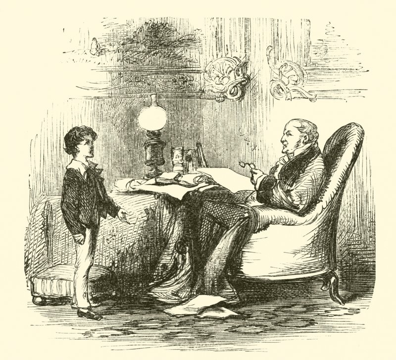 Robert Peel, på oratorisk praktik med sin far av English School