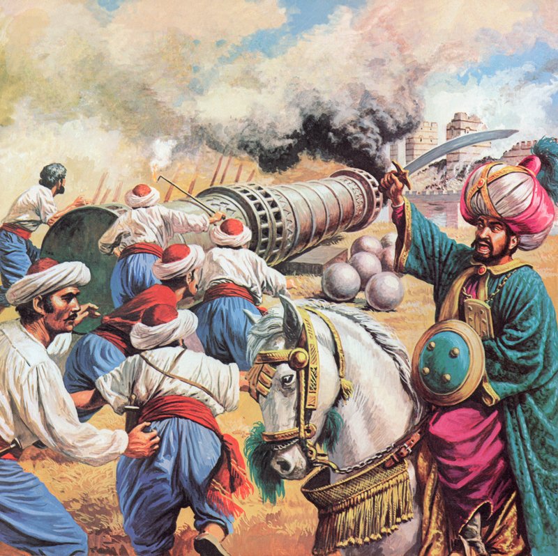 Sultan Mehmed belägrade Konstantinopel, 1453 av English School