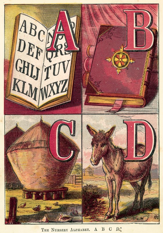 Barnkammarealfabetet, A, B, C, D av English School