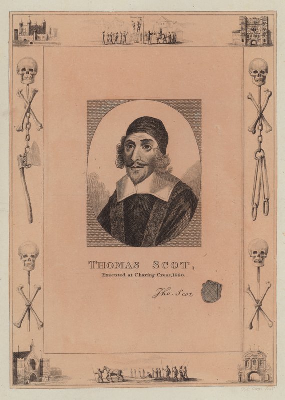 Thomas Scot, avrättad vid Charing Cross, 1660 av English School