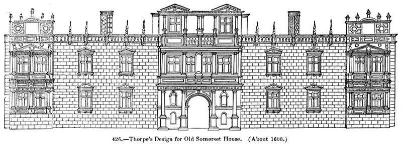 Thorpes Design för Old Somerset House. (cirka 1600) av English School