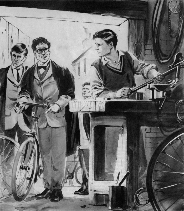 William Morris, den framtida Lord Nuffield, reparerar cyklar i Oxford av English School