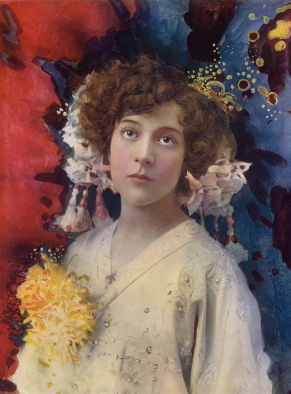 Miss F Collingbourne i San Toy (färgfoto) av English Photographer