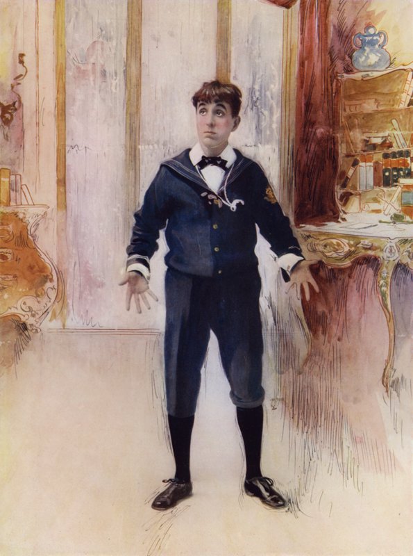 Mr Weedon Grossmith i The New Boy (färgfoto) av English Photographer