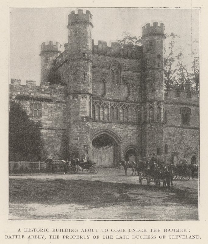 En historisk byggnad på väg att hamna under hammaren, Battle Abbey, den sena hertiginnan av Clevelands egendom av English Photographer