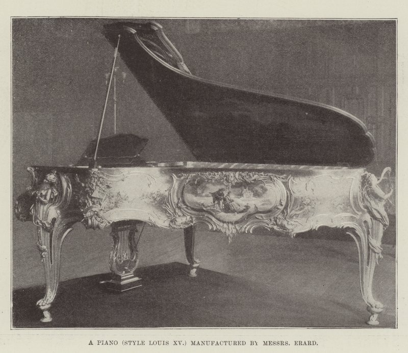 Ett piano (stil Louis XV) tillverkat av Messers Erard av English Photographer