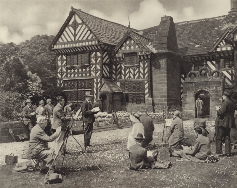 En skisskurs i Speke Hall (s/v foto) av English Photographer