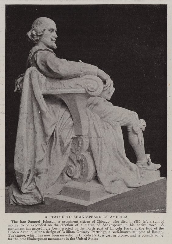 En staty till Shakespeare i Amerika av English Photographer
