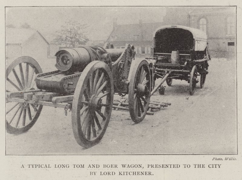 En typisk lång Tom och Boer Wagon, presenterad för staden av Lord Kitchener av English Photographer