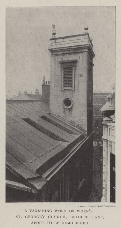 A Vanishing Work of Wrens, St Georges Church, Botolph Lane, på väg att rivas av English Photographer