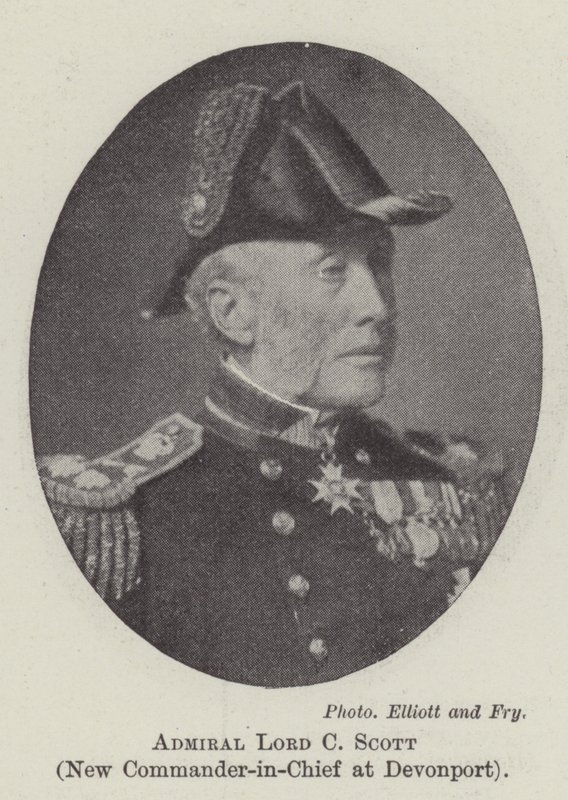 Amiral Lord C Scott, ny överbefälhavare vid Devonport av English Photographer