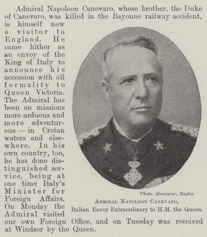 Amiral Napoleon Canevaro, italiensk sändebud extraordinär till HM drottningen av English Photographer
