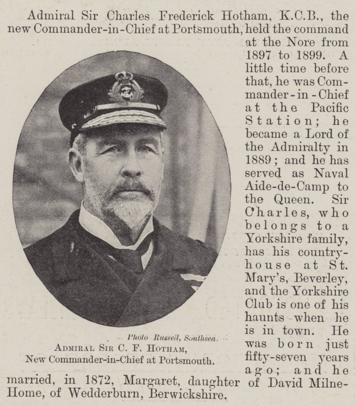 Amiral Sir C F Hotham, ny överbefälhavare i Portsmouth av English Photographer