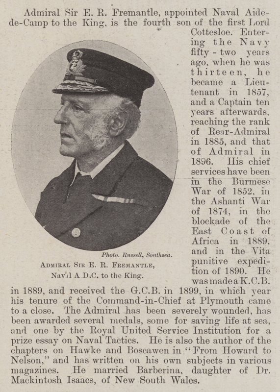 Amiral Sir E R Fremantle, Naval ADC till kungen av English Photographer