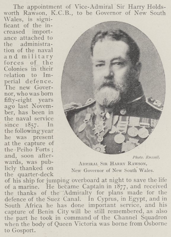 Amiral Sir Harry Rawson, ny guvernör i New South Wales av English Photographer