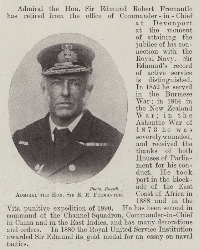 Amiral den ärade Sir E R Fremantle av English Photographer