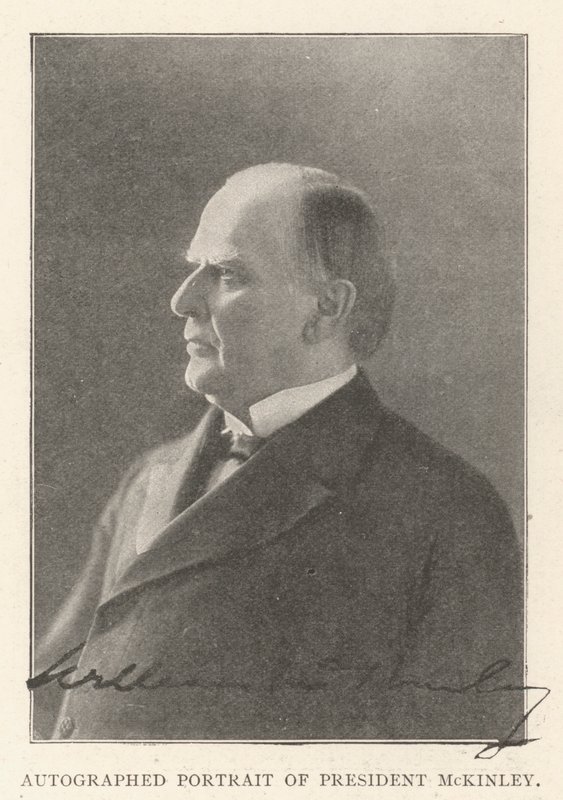 Autograferat porträtt av president McKinley av English Photographer