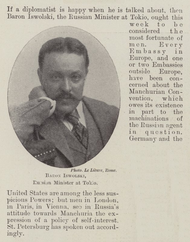Baron Iswolski, rysk minister i Tokio av English Photographer