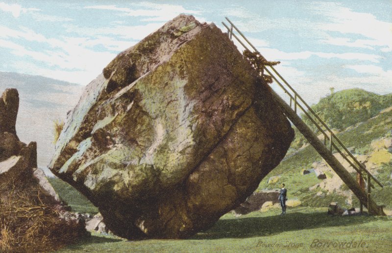 Bowder Stone, Borrowdale, Lake District (färgfoto) av English Photographer