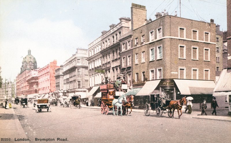 Brompton Road i London (färgad bild) av English Photographer