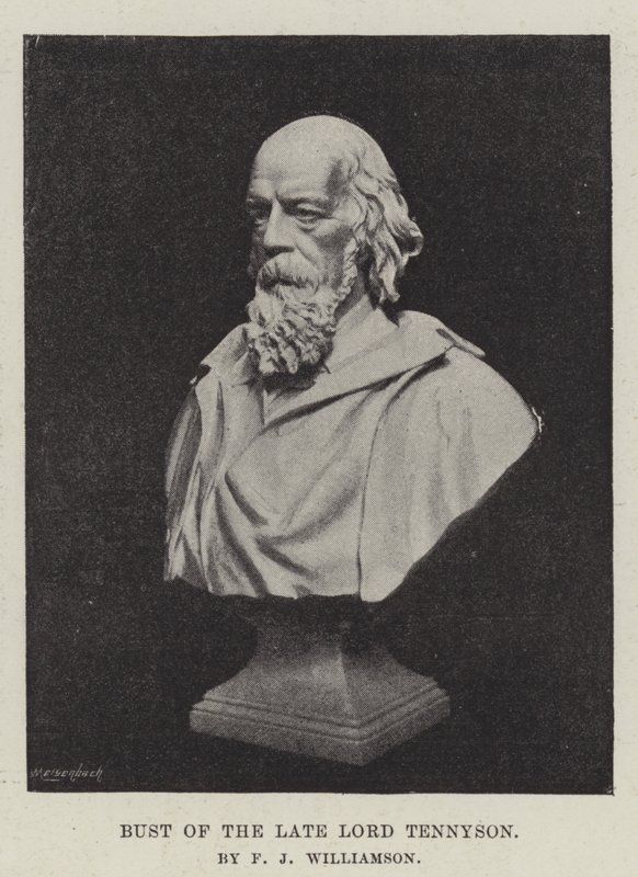 Byst av framlidne Lord Tennyson, av F J Williamson av English Photographer