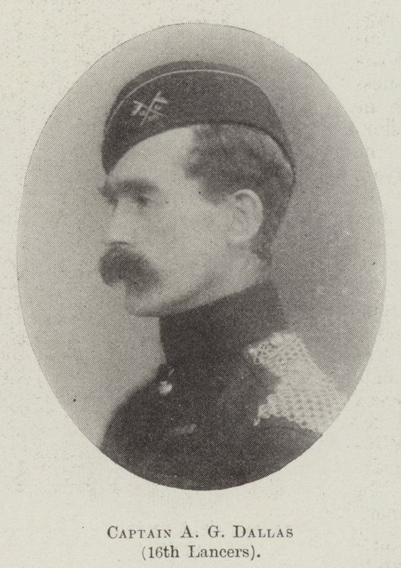 Kapten A G Dallas, 16th Lancers av English Photographer