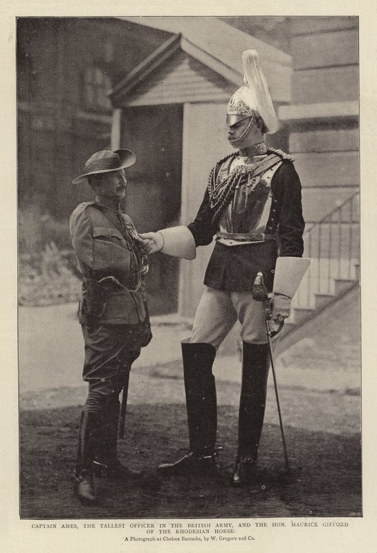 Kapten Ames, den högsta officeren i den brittiska armén, och den ärade Maurice Gifford från Rhodesian Horse av English Photographer