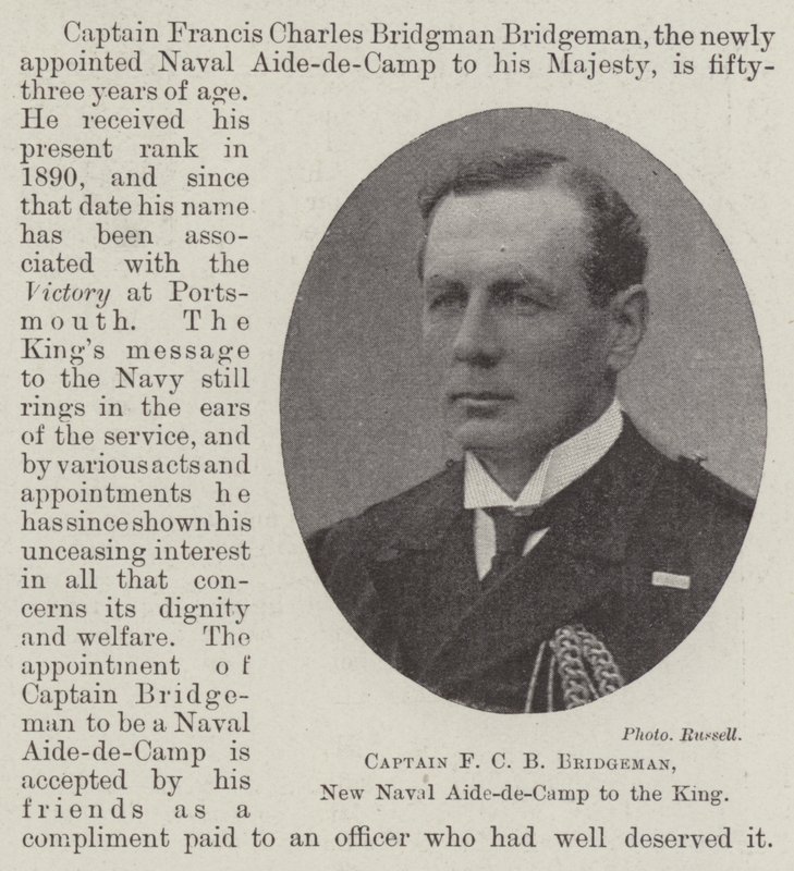 Kapten F C B Bridgeman, New Naval Aide-de-Camp till kungen av English Photographer