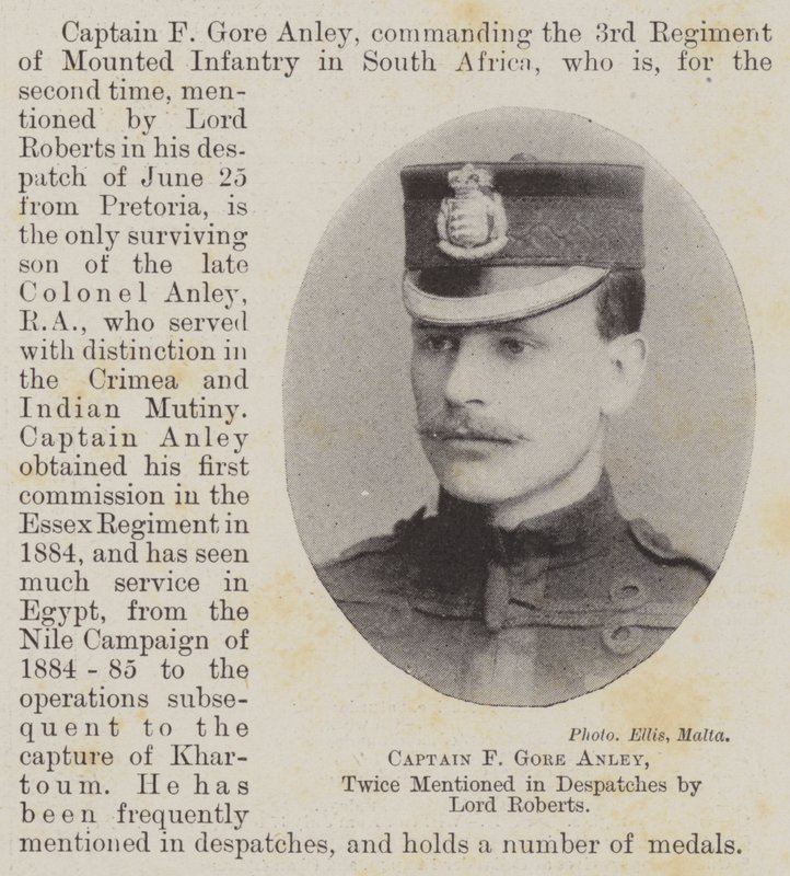Kapten F Gore Anley, två gånger omnämnd i Despatches av Lord Roberts av English Photographer